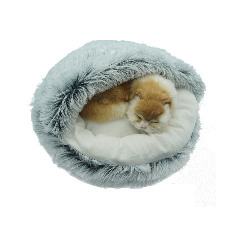 Plush Pet Bed with Snuggle Spot